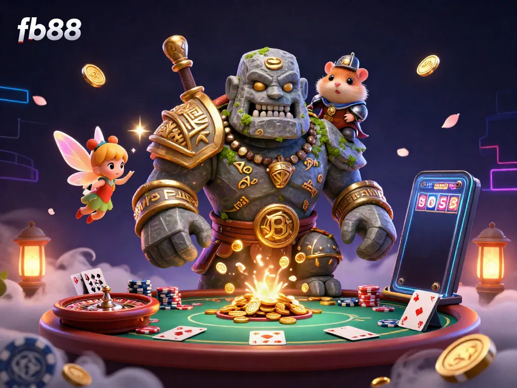 Engage with fb88 by enjoying dynamic poker games and thrilling slot spins in an enchanting 3D scene.