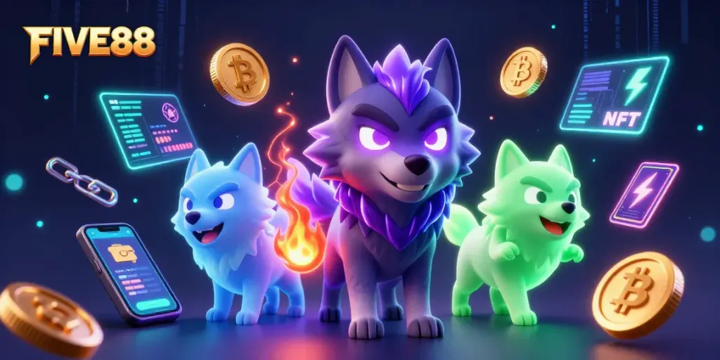 Experience thrilling betting at FIVE88 with engaging casino visuals and vibrant characters.