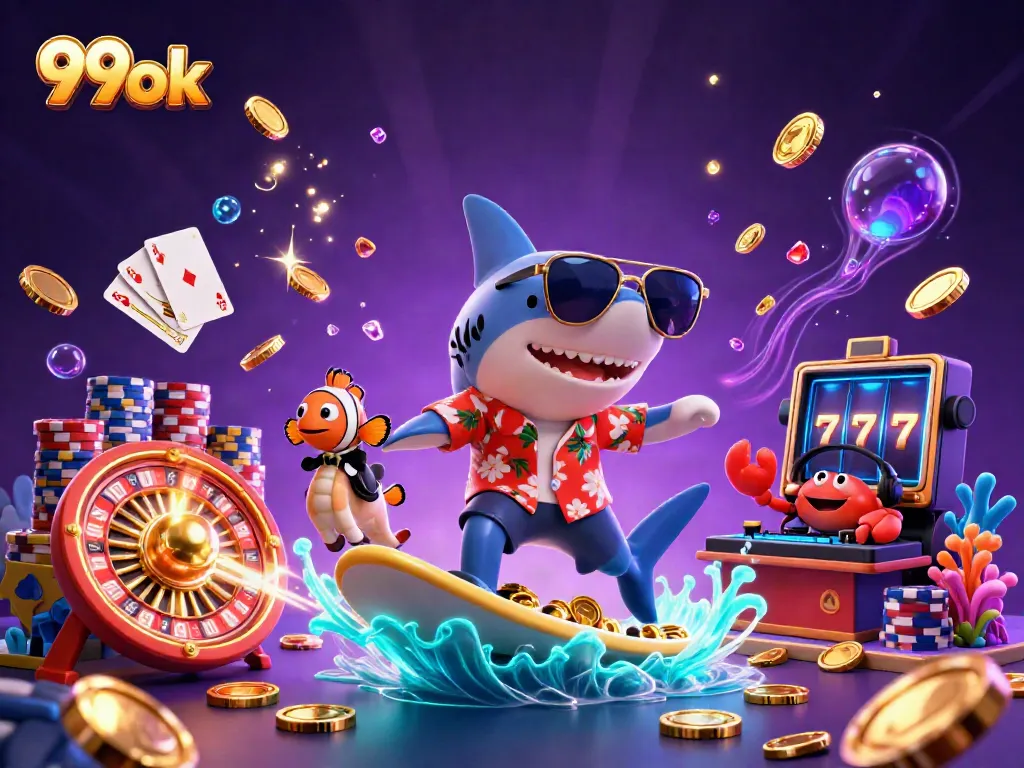 Experience thrilling wins at 99ok casino with a vibrant shark adventure and dynamic gaming elements.