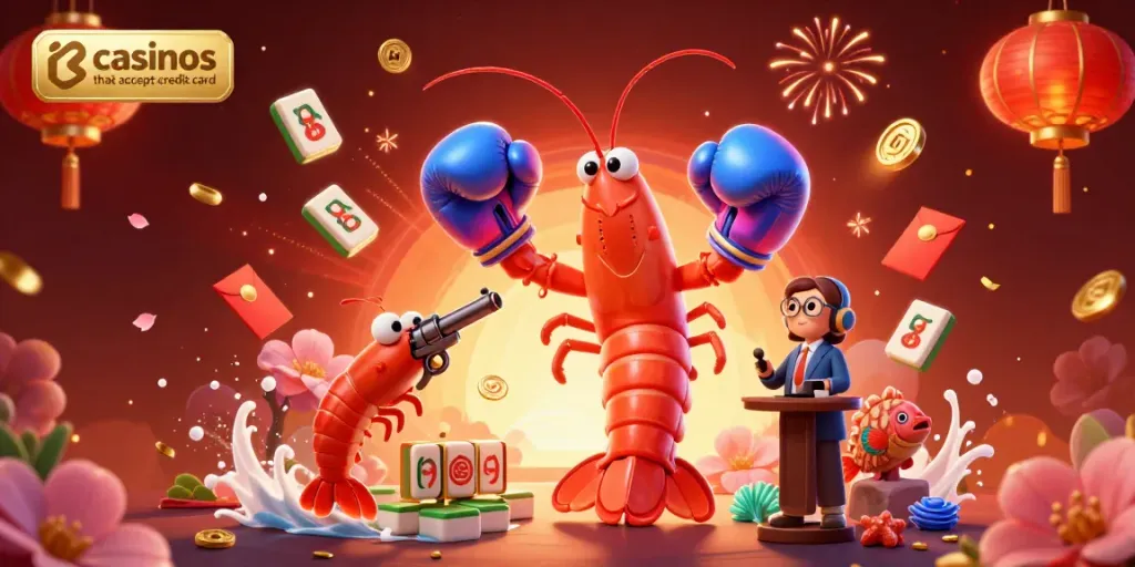 Engaging scene showcasing characters in casinos that accept credit card with vibrant casino elements and dynamic lighting.