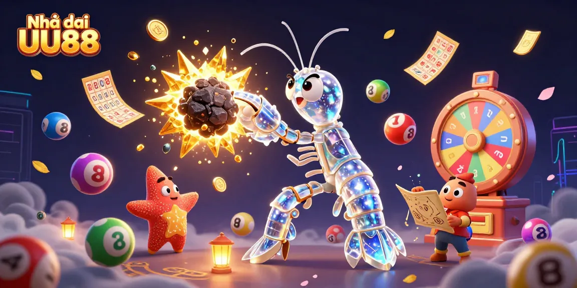 Play exciting games at Nhà cái UU88 with golden ticket confetti in a vibrant, dynamic casino scene.