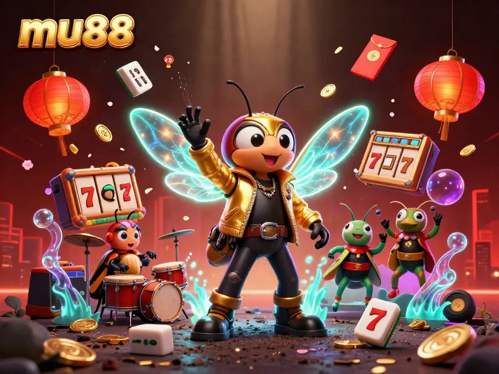 Experience the thrilling gaming atmosphere at mu88 with dazzling jackpots and vibrant casino elements.
