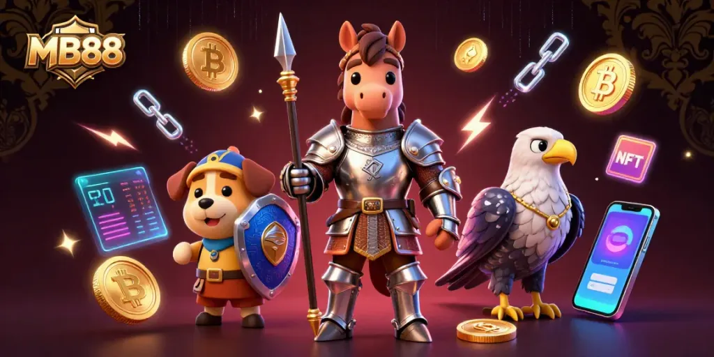 Engage in thrilling battles at MB88 with a knight, a puppy squire, and glowing coins.