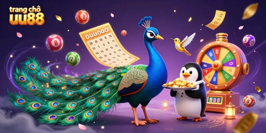 Experience the vibrant world of trang chủ uu88 with rich casino elements and animated characters.