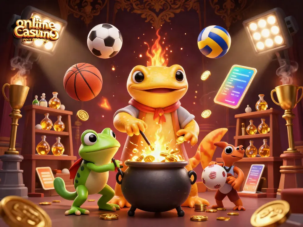 Experience the thrill of online casinos real money with a vibrant 3D scene featuring gold, games, and excitement.